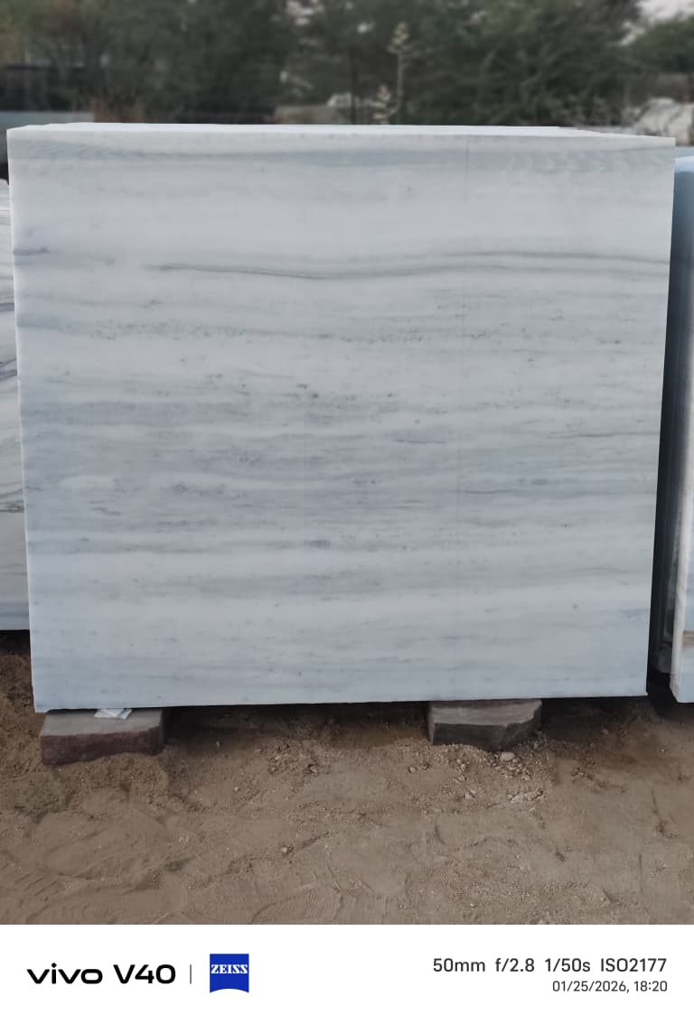 White marble slab stock