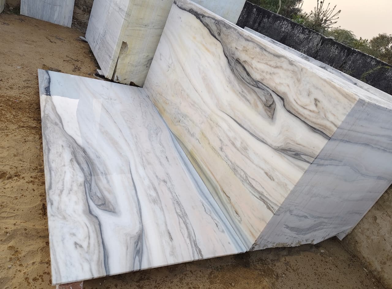 White marble slab large